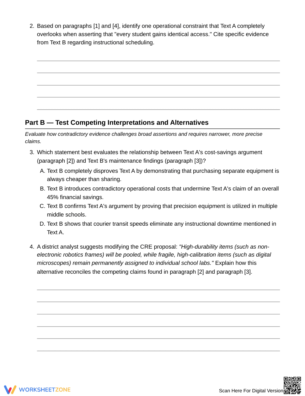 Essential Qualifying Claims Worksheet | Grade 8 ELA - Page 3