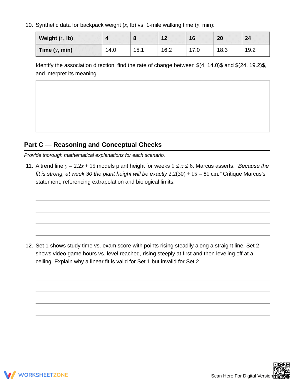 Complete Bivariate Data Worksheet | Grade 8 Math - Page 5
