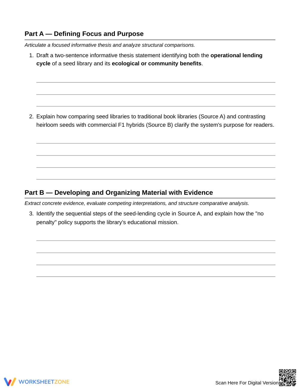 Essential Developing Ideas Worksheet | Grade 8 ELA - Page 2