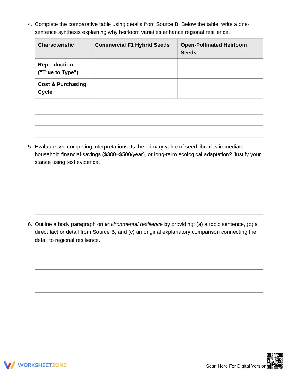 Essential Developing Ideas Worksheet | Grade 8 ELA - Page 3
