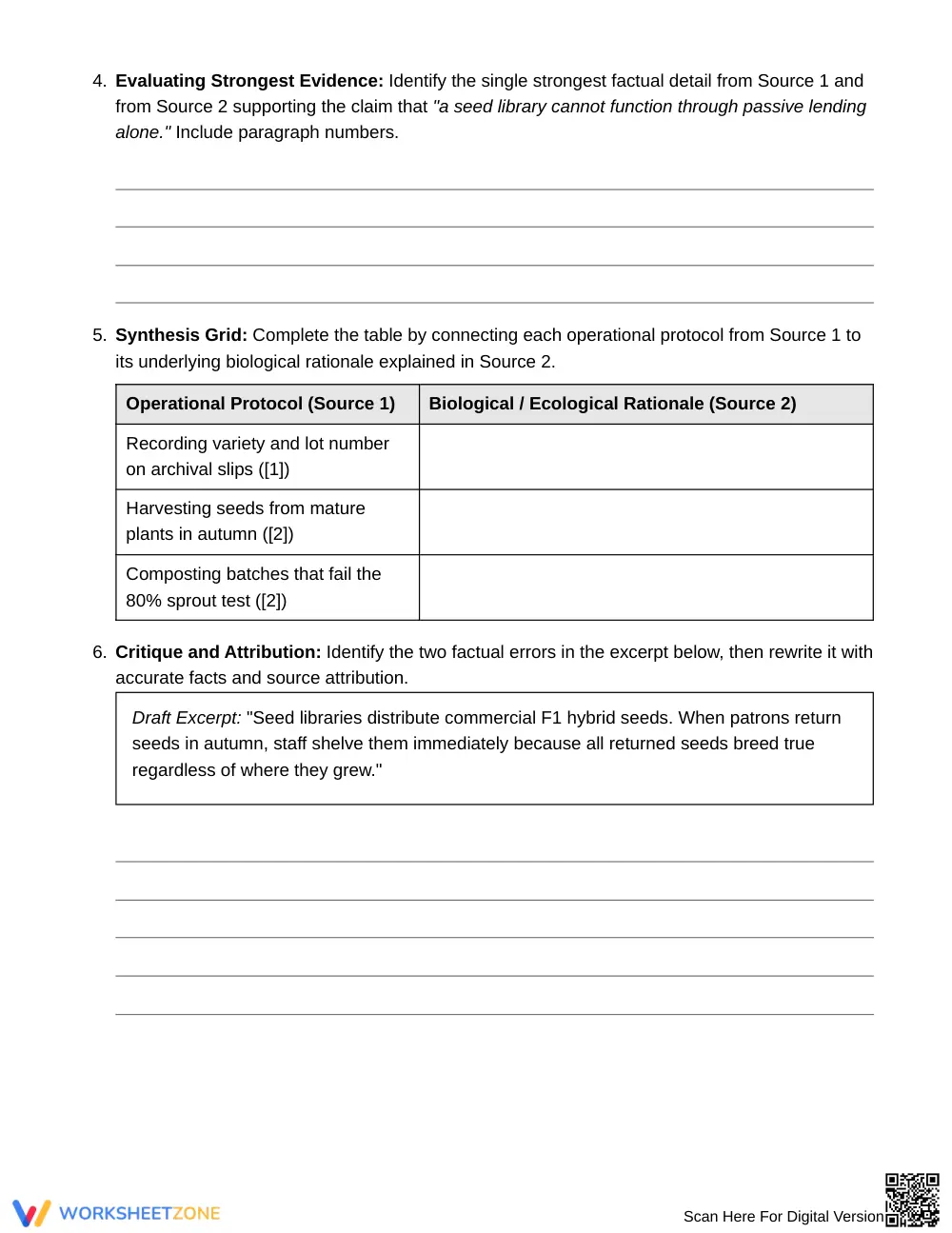 Essential Synthesizing Facts Worksheet | Grade 8 ELA - Page 4