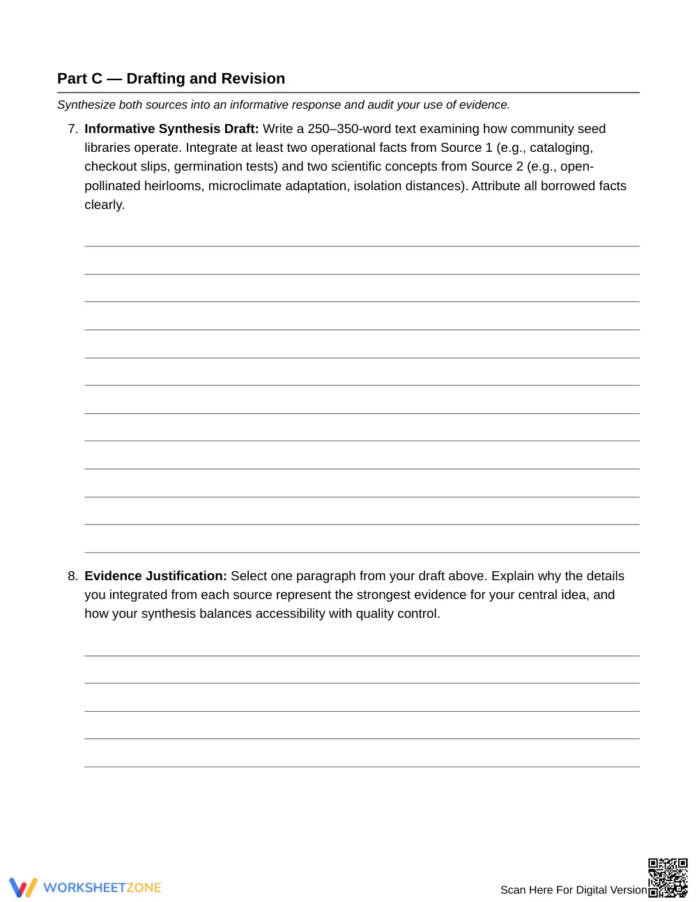 Essential Synthesizing Facts Worksheet | Grade 8 ELA - Page 5