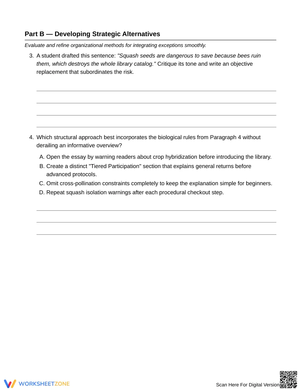 Essential Explaining Exceptions Worksheet | Grade 8 ELA - Page 3