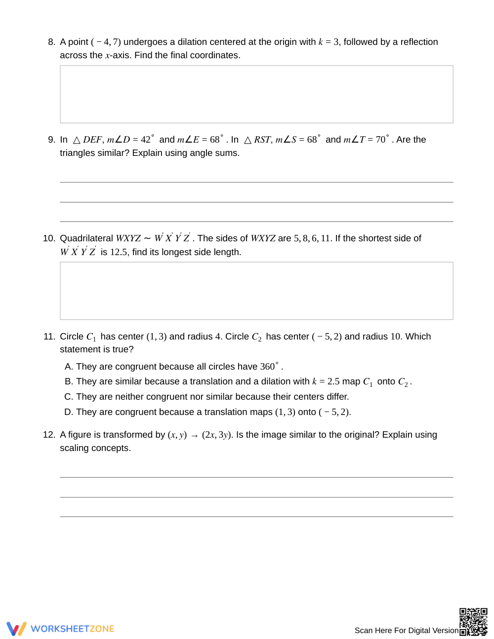 Ready Similar & Congruent Images Worksheet | Grade 8 Math - Page 3