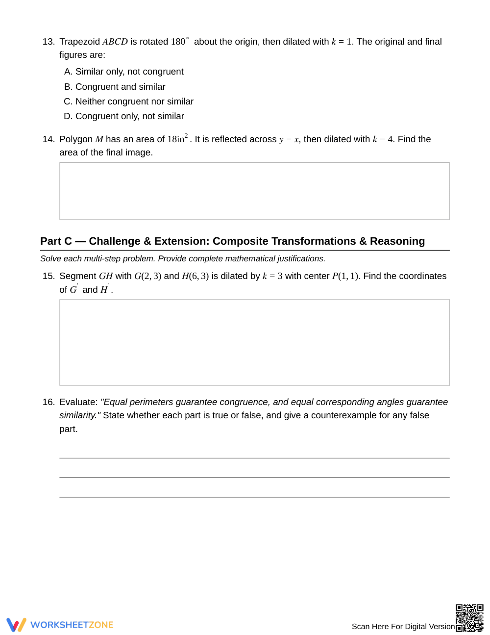 Ready Similar & Congruent Images Worksheet | Grade 8 Math - Page 4