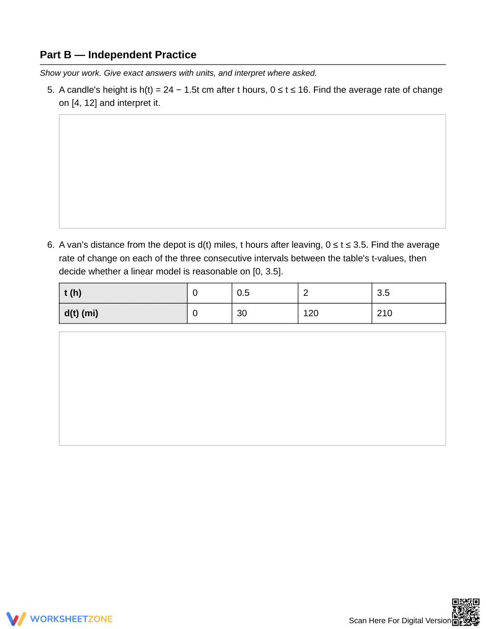 Printable Rate of Change Worksheet | Grade 9 Algebra I - Page 3