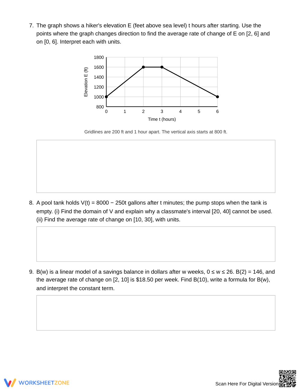 Printable Rate of Change Worksheet | Grade 9 Algebra I - Page 4