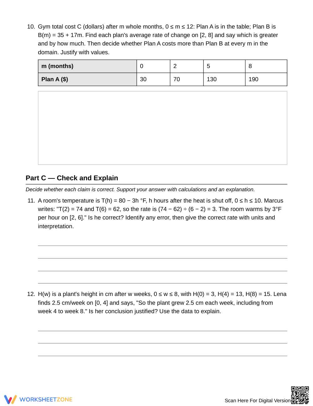 Printable Rate of Change Worksheet | Grade 9 Algebra I - Page 5