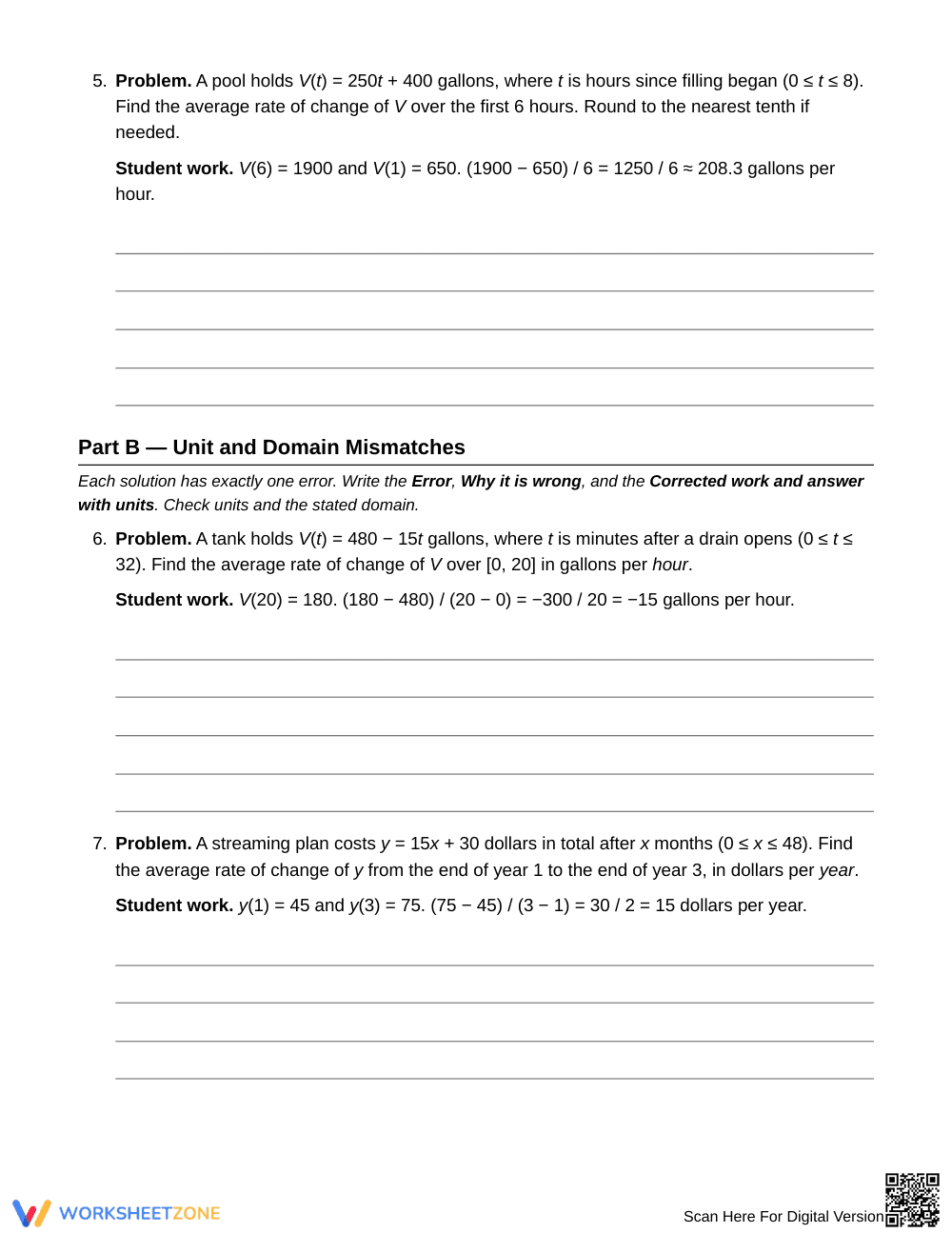 Printable Interval Mismatch Worksheet | Grade 9 Algebra I - Page 4