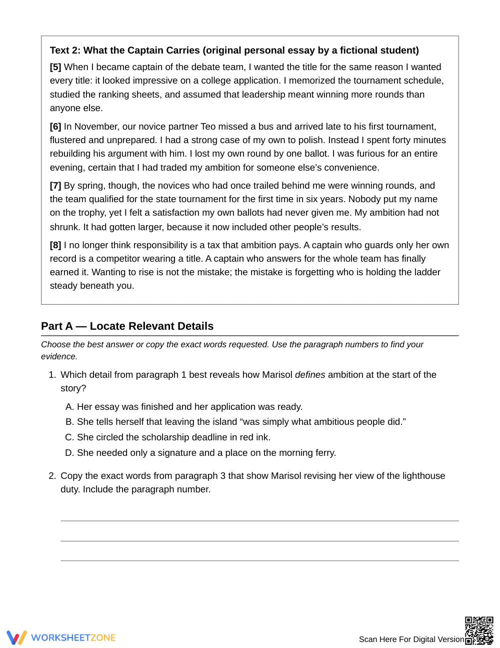 Printable Idea Refinement Worksheet | Grade 9 English I - Page 2