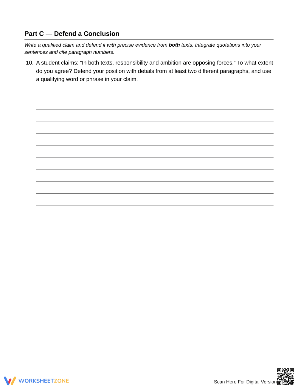 Printable Idea Refinement Worksheet | Grade 9 English I - Page 5