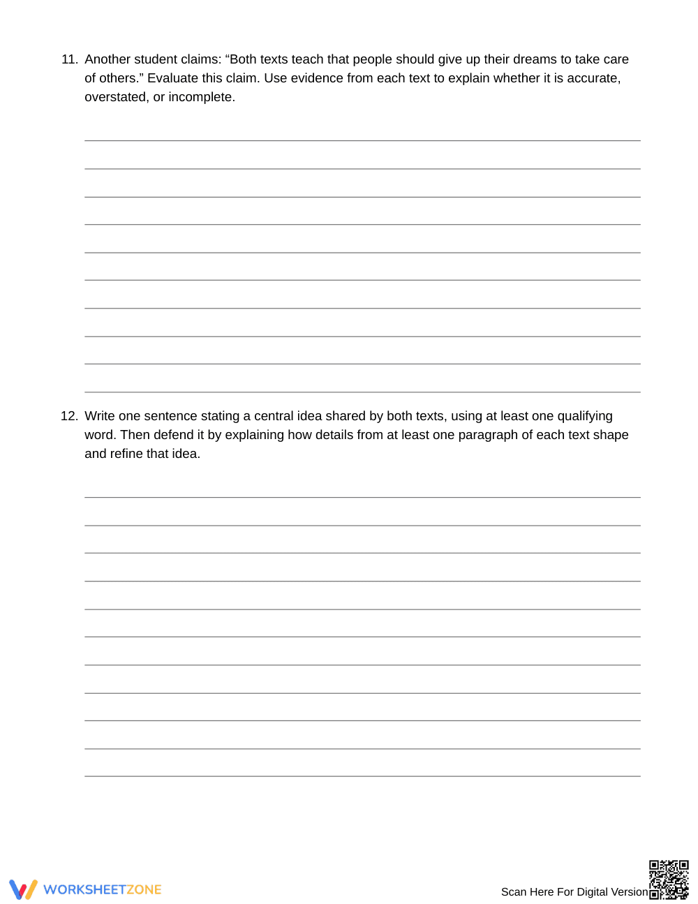 Printable Idea Refinement Worksheet | Grade 9 English I - Page 6