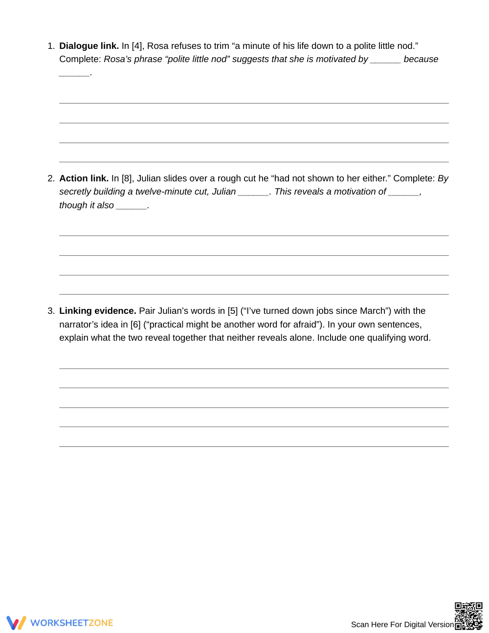 Printable Tracing Motivation Worksheet | Grade 9 English I - Page 3