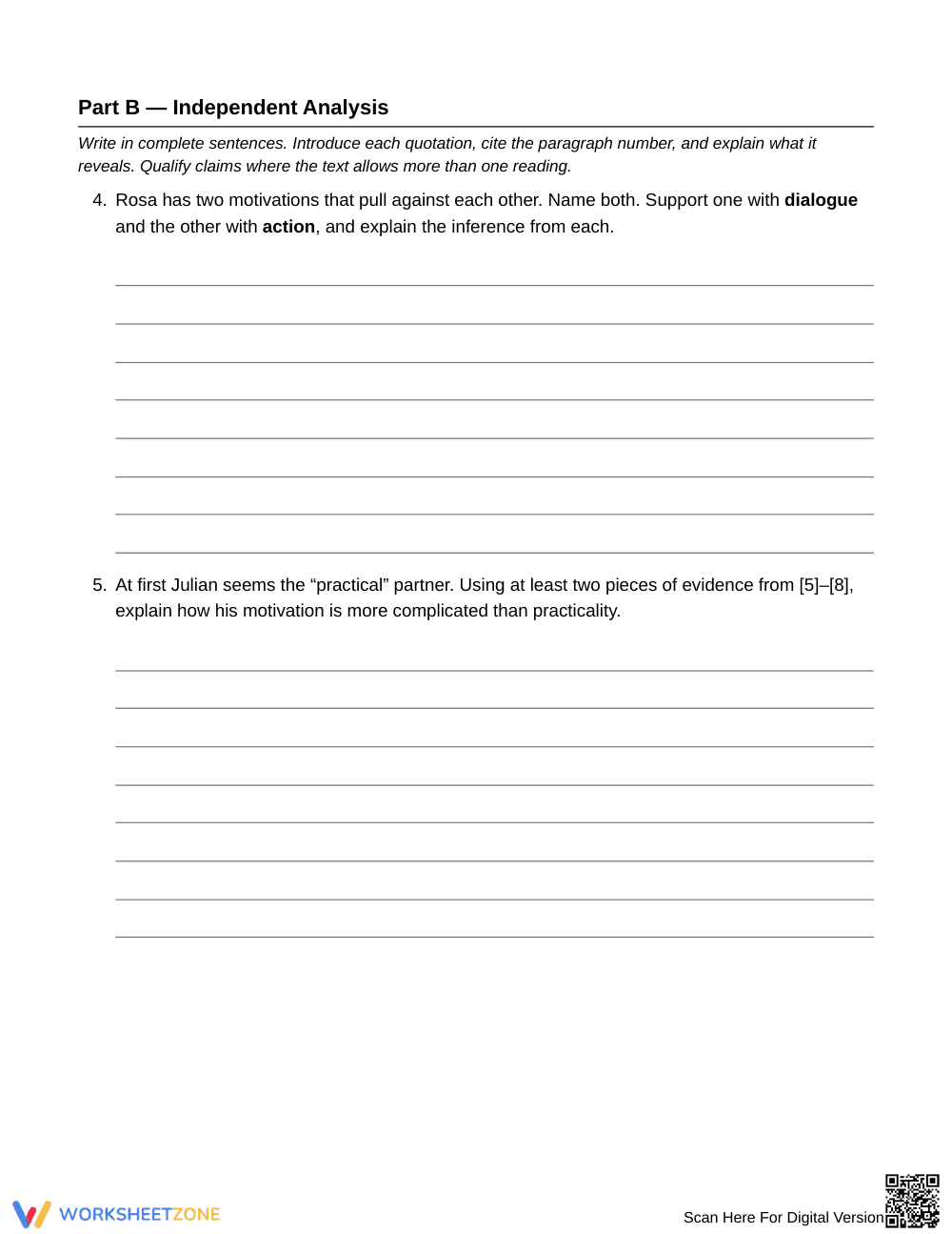 Printable Tracing Motivation Worksheet | Grade 9 English I - Page 4