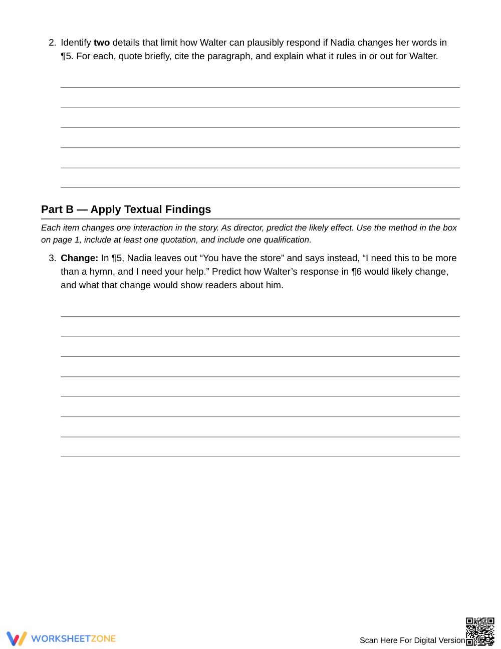 Free Interaction Changes Worksheet | Grade 9 English I - Page 3