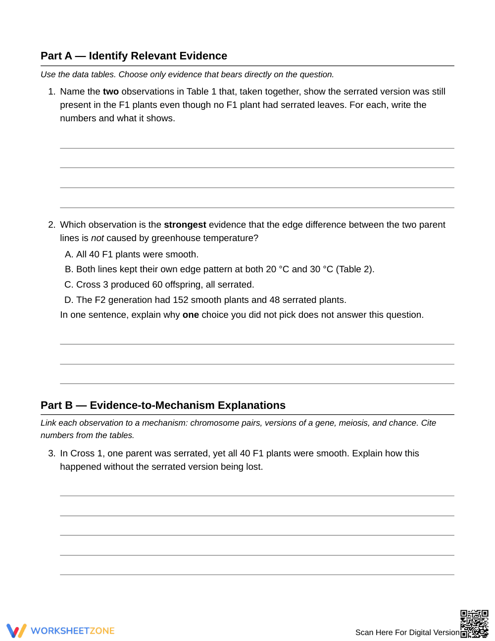 Printable Inheritance Inference Worksheet | Grade 9 Biology - Page 3