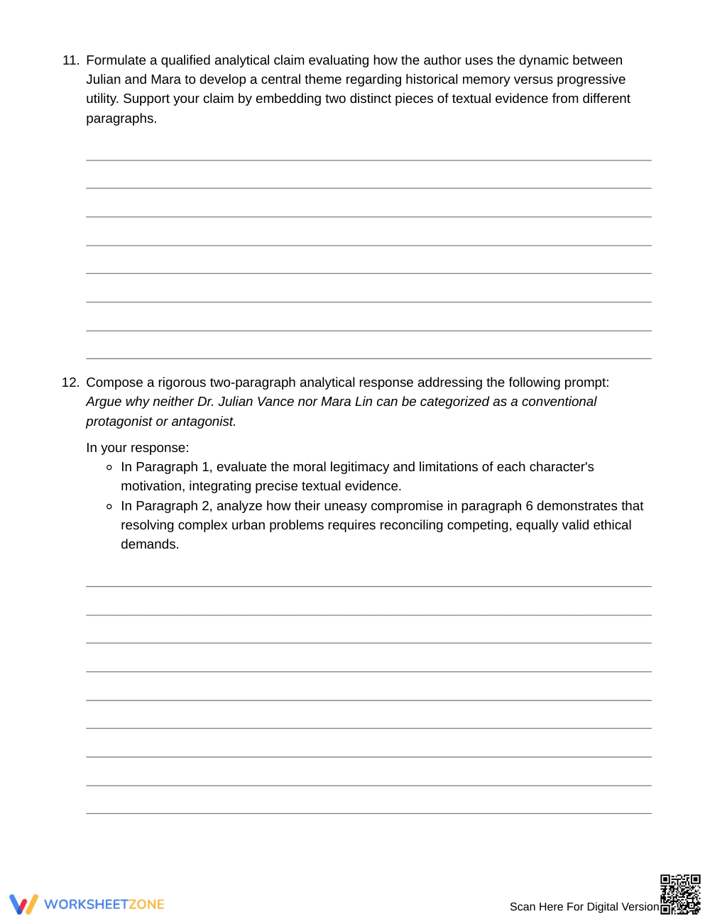 Complete Complex Character Worksheet | Grade 9 English I - Page 6