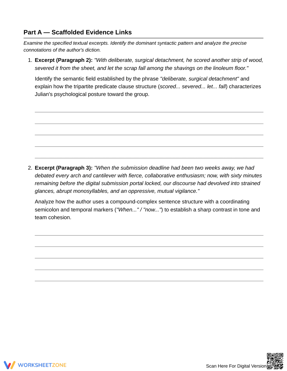 Essential Diction & Clause Worksheet | Grade 9 English I - Page 3