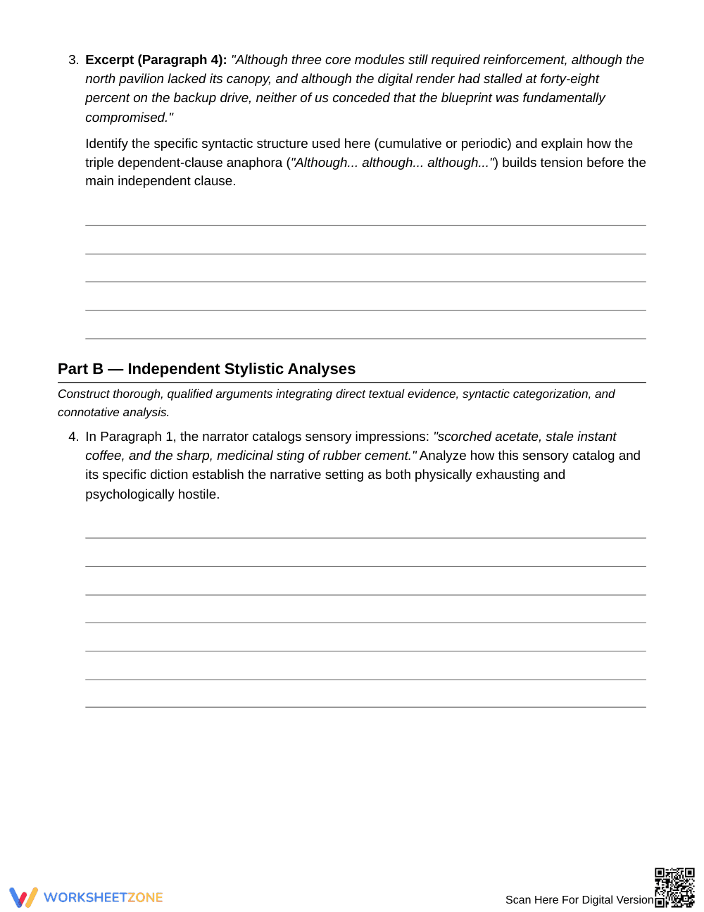 Essential Diction & Clause Worksheet | Grade 9 English I - Page 4