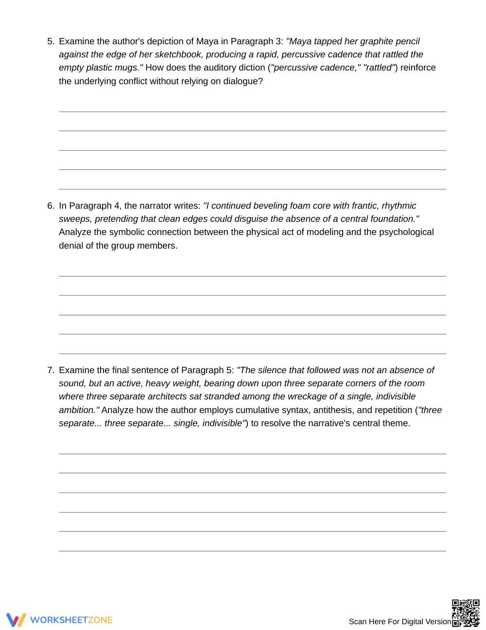 Essential Diction & Clause Worksheet | Grade 9 English I - Page 5
