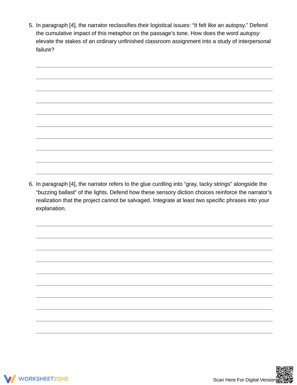 Essential Defending Diction Worksheet | Grade 9 English I - Page 5