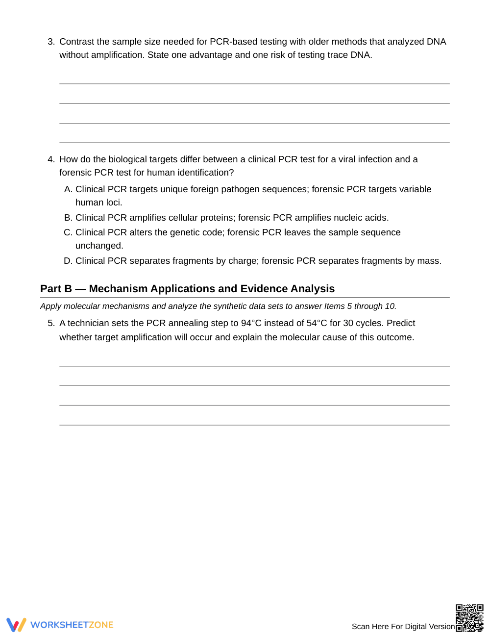 Complete DNA Amplification Worksheet | Grade 9 Biology - Page 2