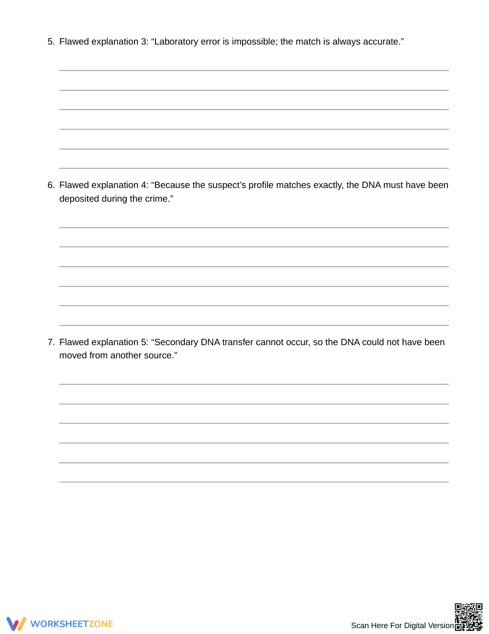 Essential DNA Match Evidence Worksheet | Grade 9 Biology - Page 3