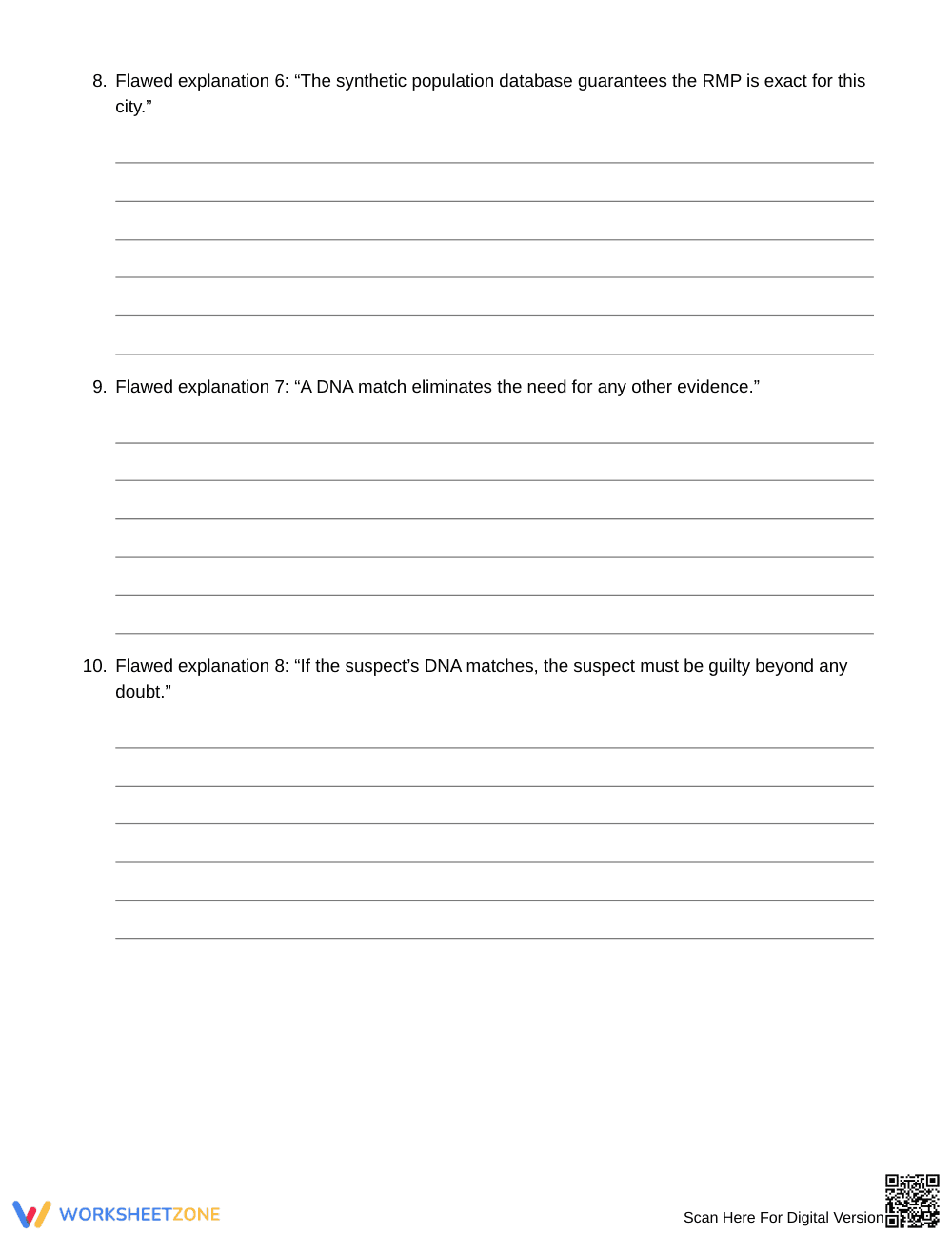 Essential DNA Match Evidence Worksheet | Grade 9 Biology - Page 4