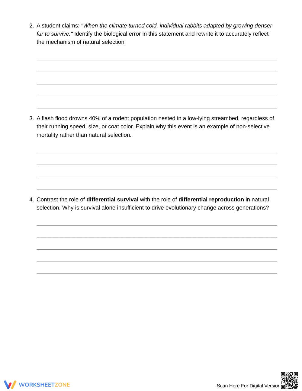 Essential Variation & Selection Worksheet | Grade 9 Biology - Page 2