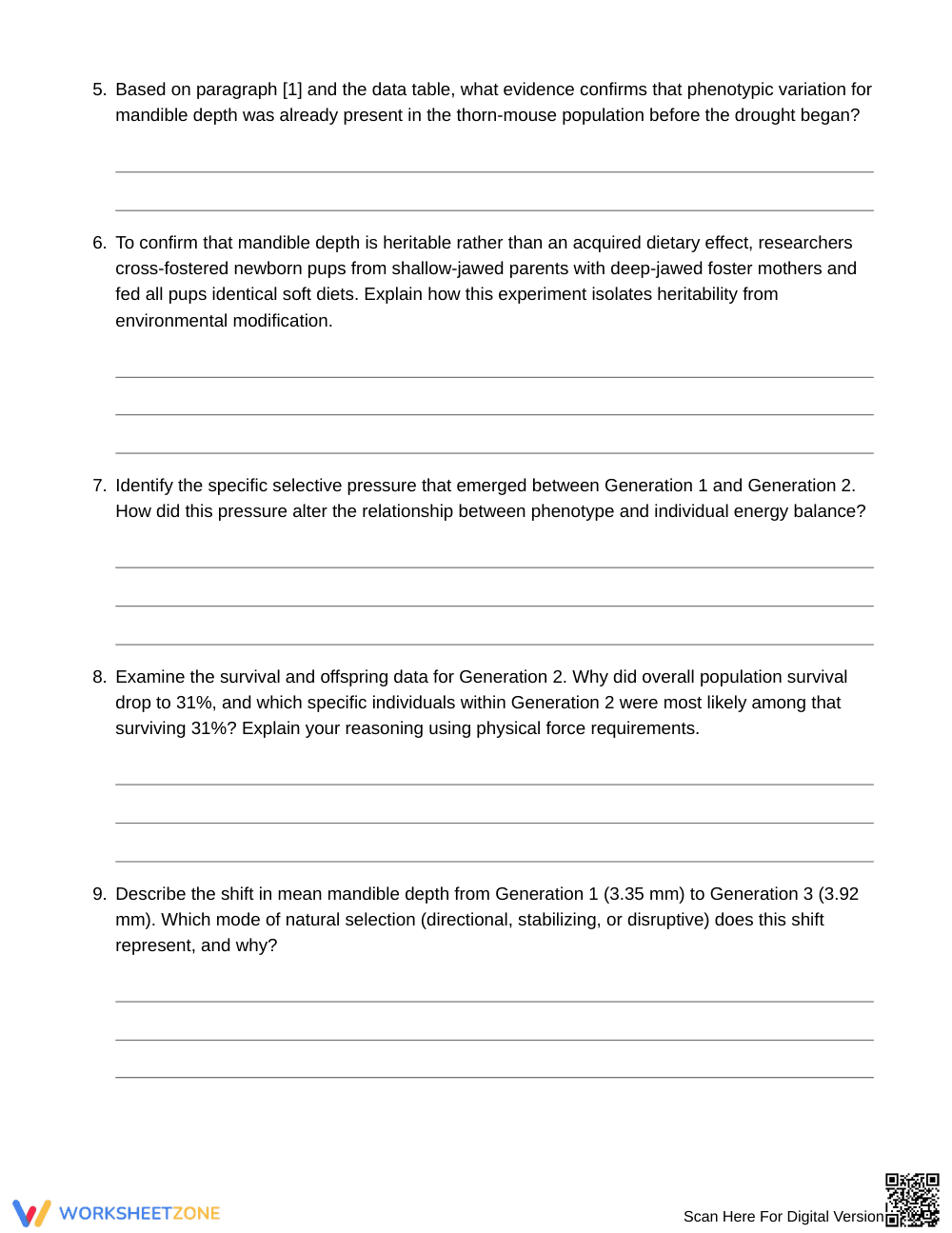 Essential Variation & Selection Worksheet | Grade 9 Biology - Page 4
