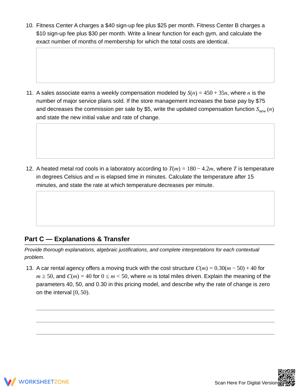 Complete Initial Value & Rate Worksheet | Grade 9 Algebra I - Page 4
