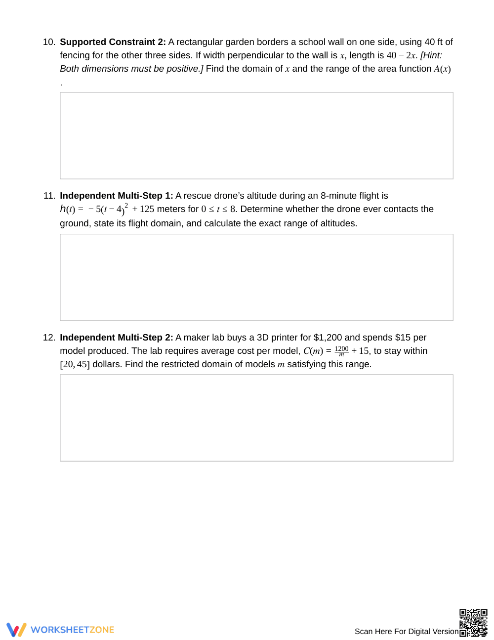 Ready Function Domain & Range Worksheet | Grade 9 Algebra I - Page 4