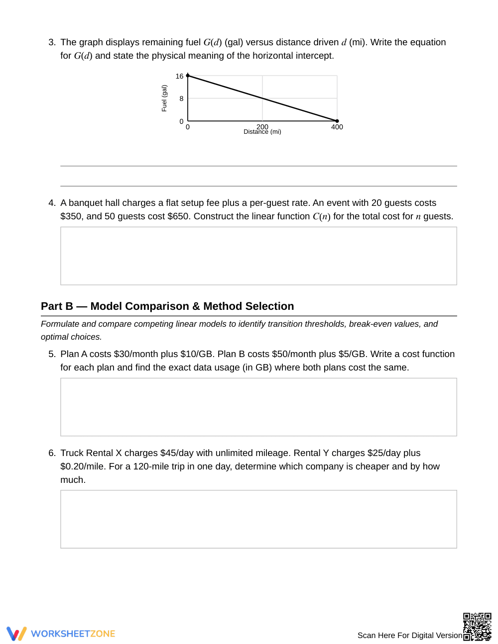 Complete Linear Modeling Worksheet | Grade 9 Algebra I - Page 2