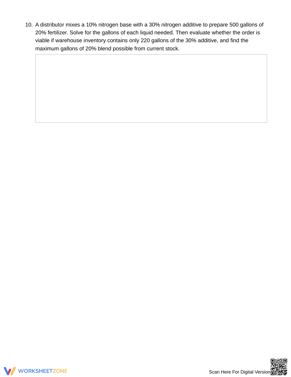 Printable Mixture & Ticket Worksheet | Grade 9 Algebra I - Page 5