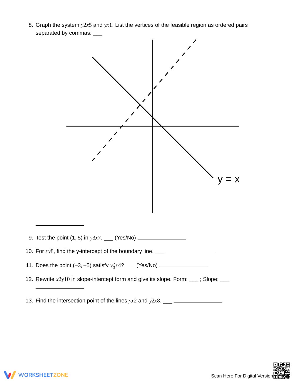 Essential Feasible Regions Worksheet | Grade 9 Algebra I - Page 5