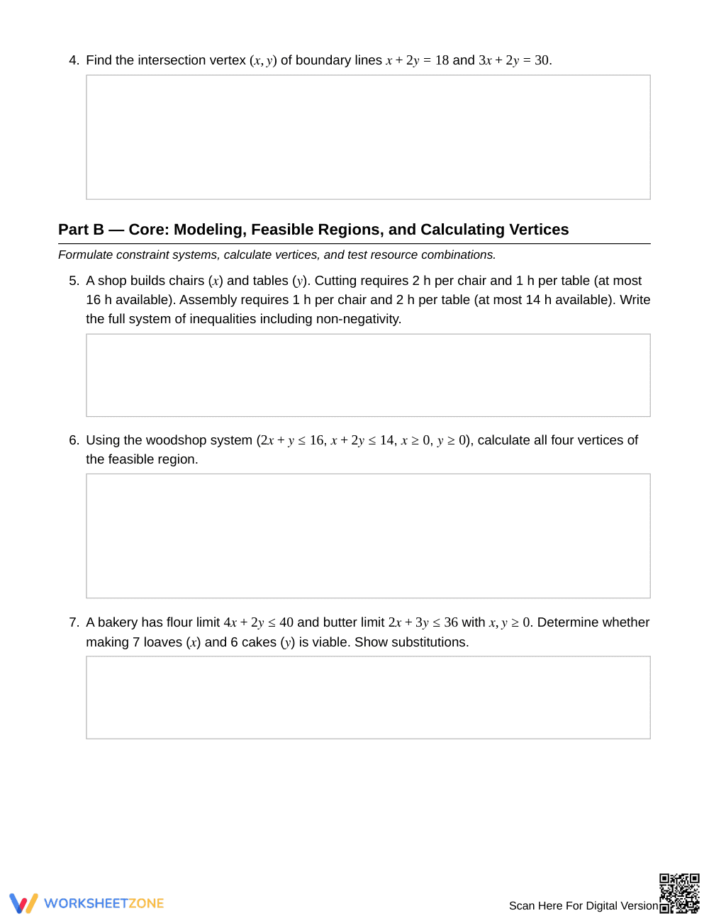 Complete Feasible Points Worksheet | Grade 9 Algebra I - Page 2