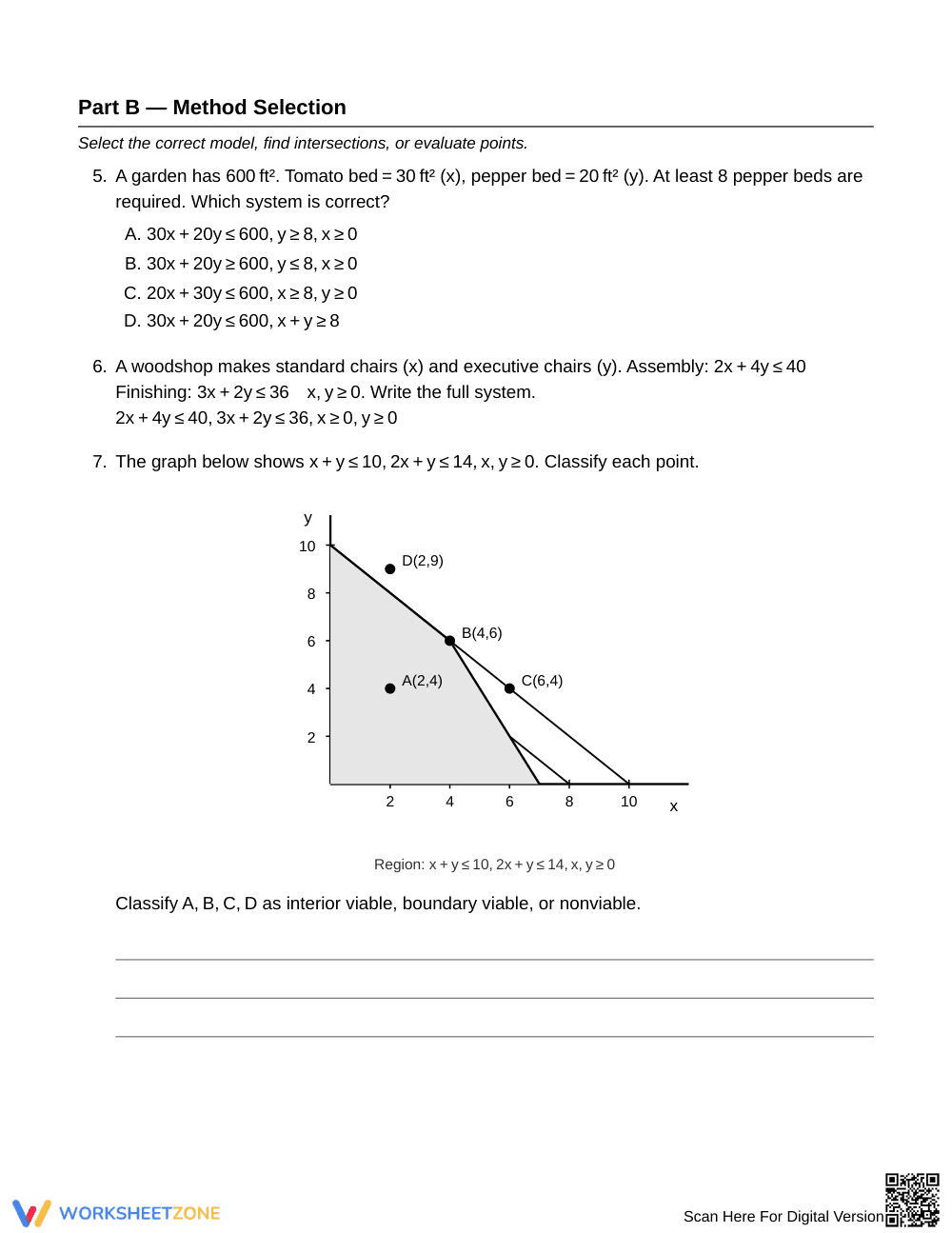 Complete Constraint Systems Worksheet | Grade 9 Algebra I - Page 2