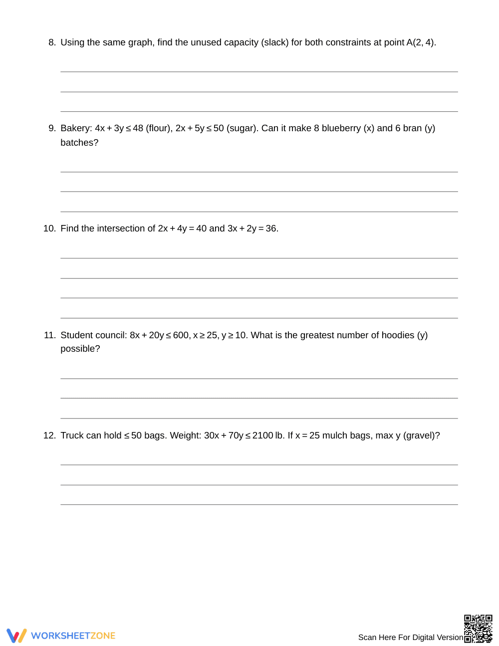 Complete Constraint Systems Worksheet | Grade 9 Algebra I - Page 3