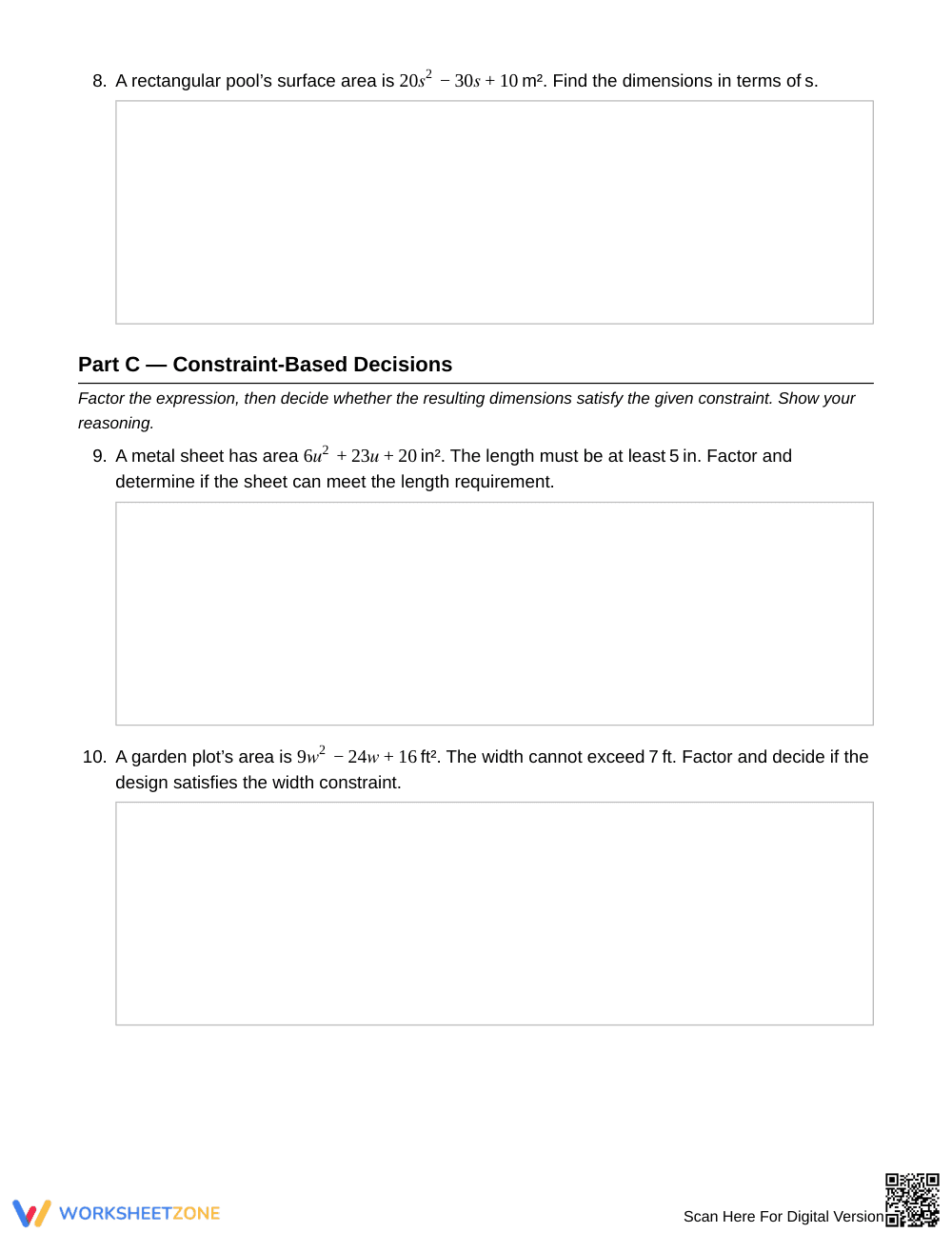 Essential Factoring Area Model Worksheet | Grade 9 Algebra I - Page 4