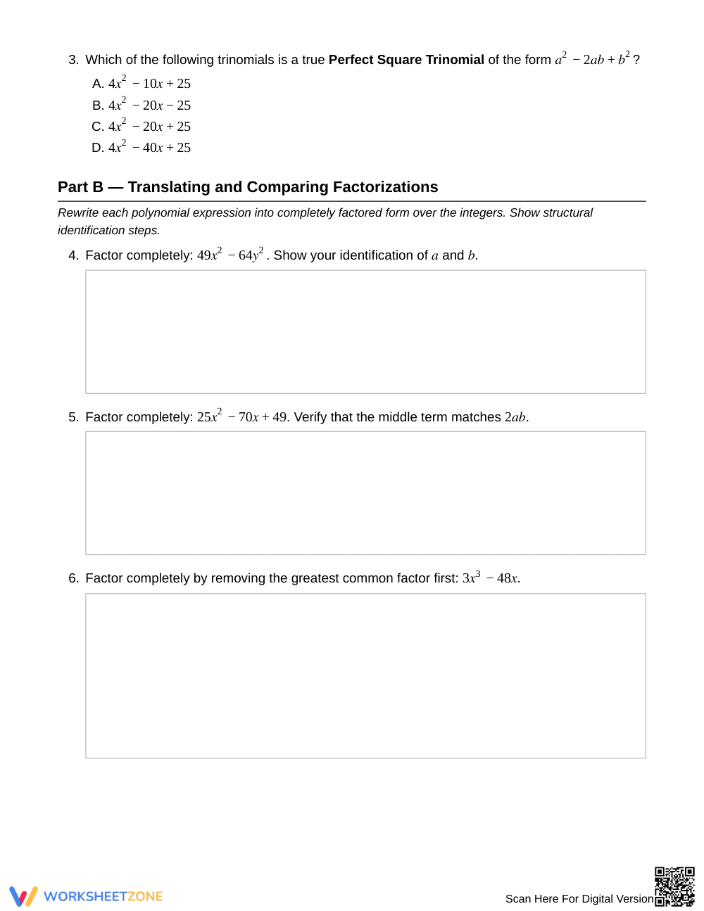 Complete Special Products Worksheet | Grade 9 Algebra I - Page 2
