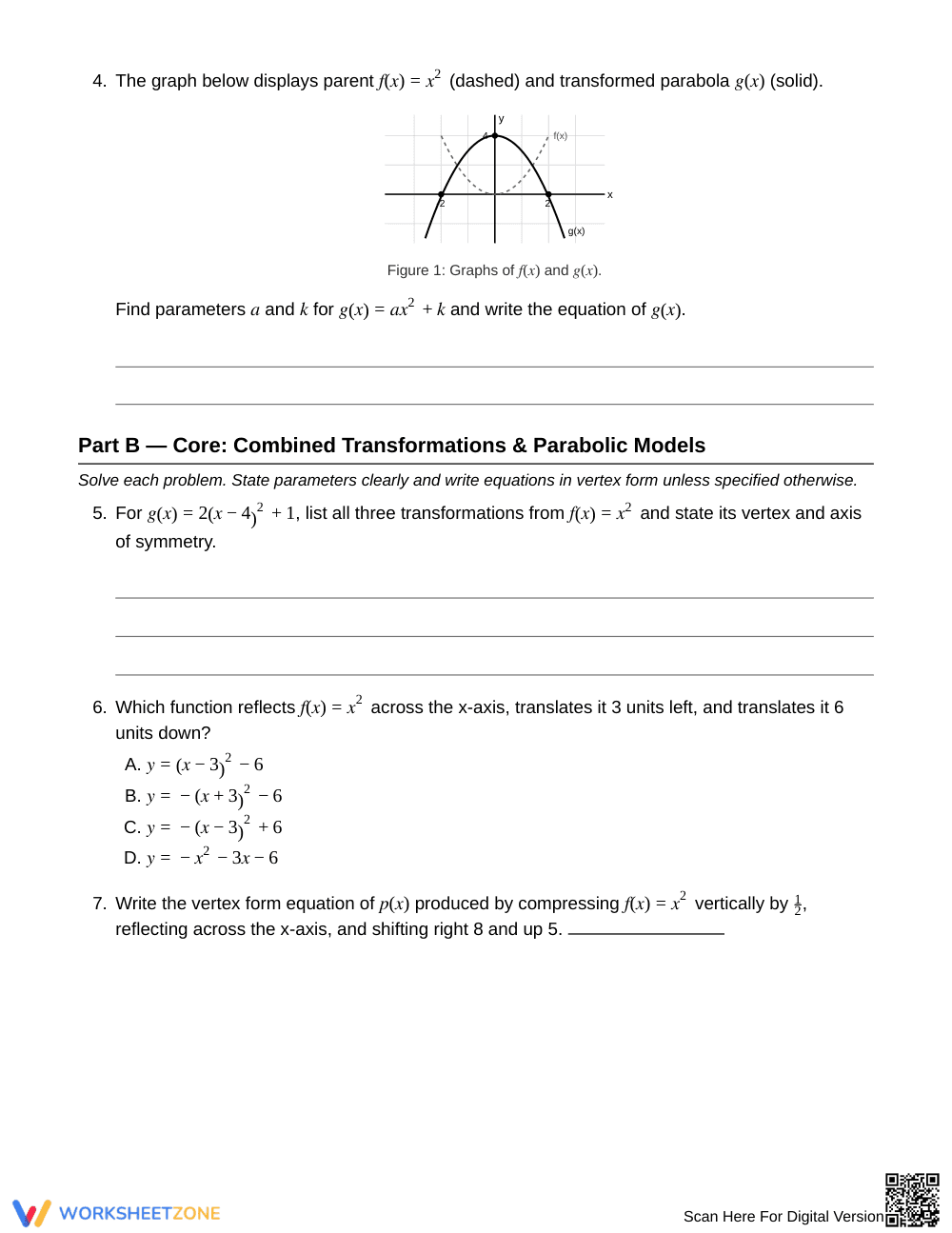 Essential Parameter Changes Worksheet | Grade 9 Algebra I - Page 2