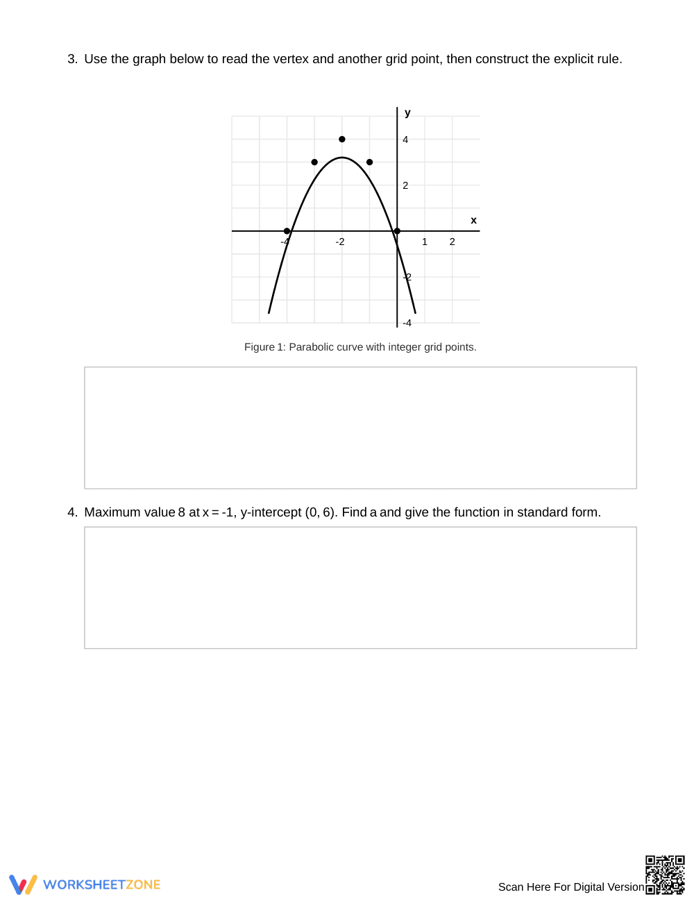 Complete Quadratic Features Worksheet | Grade 9 Algebra I - Page 2
