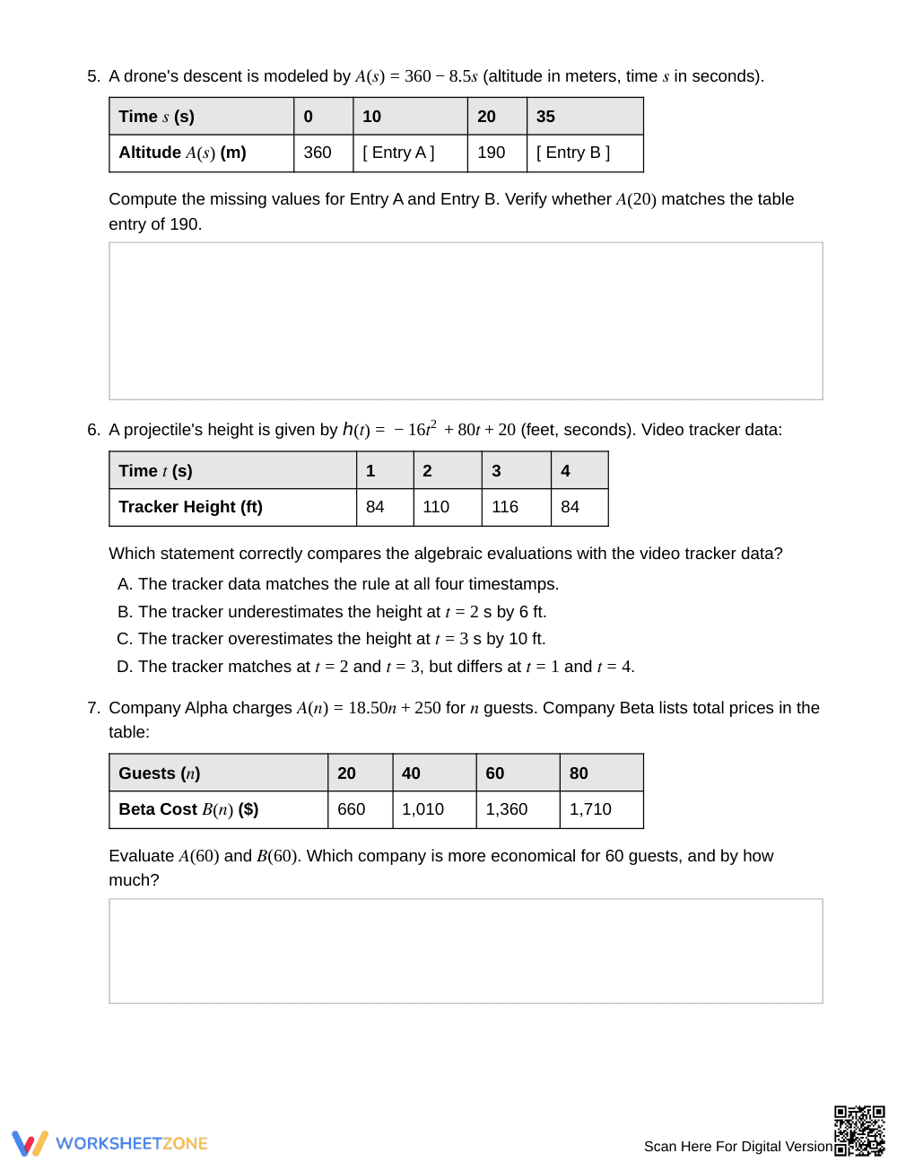 Complete Function Rule & Table Worksheet | Grade 9 Algebra I - Page 3