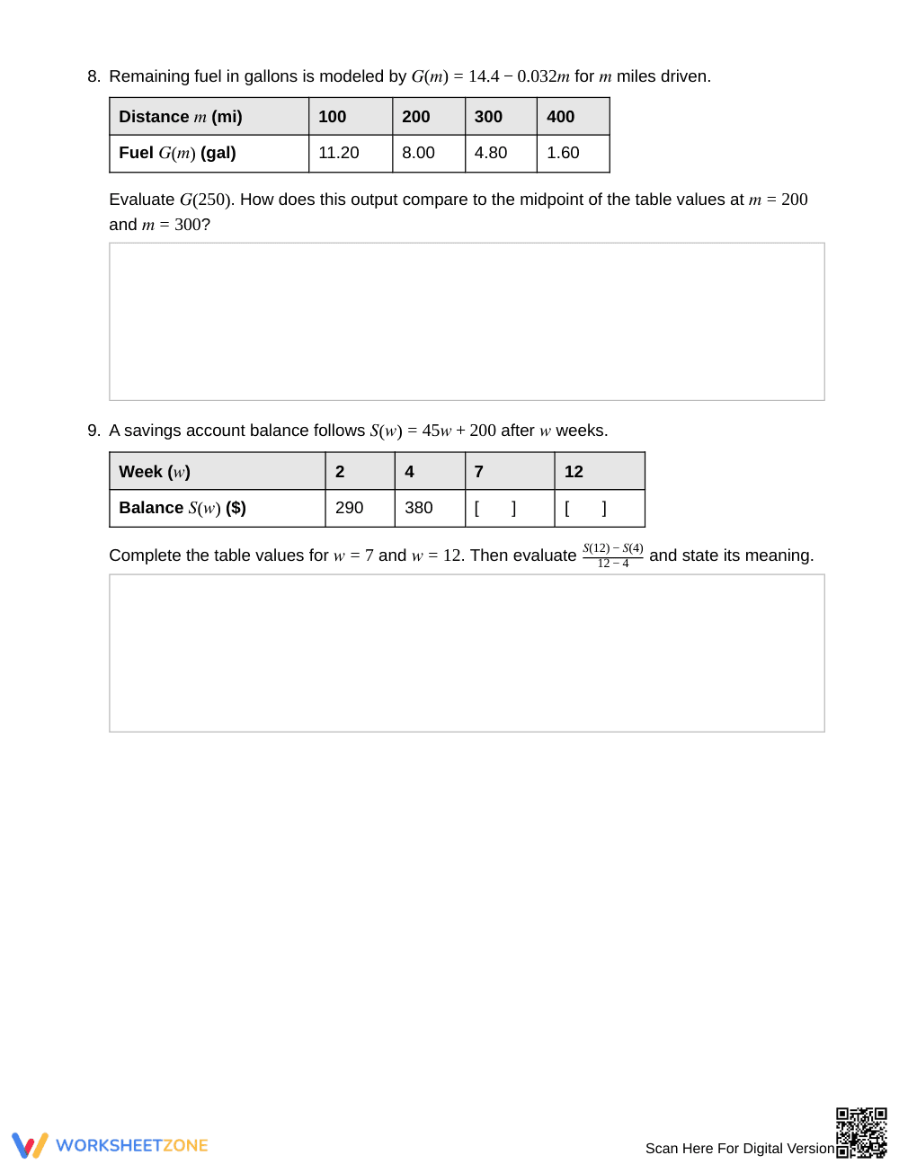 Complete Function Rule & Table Worksheet | Grade 9 Algebra I - Page 4
