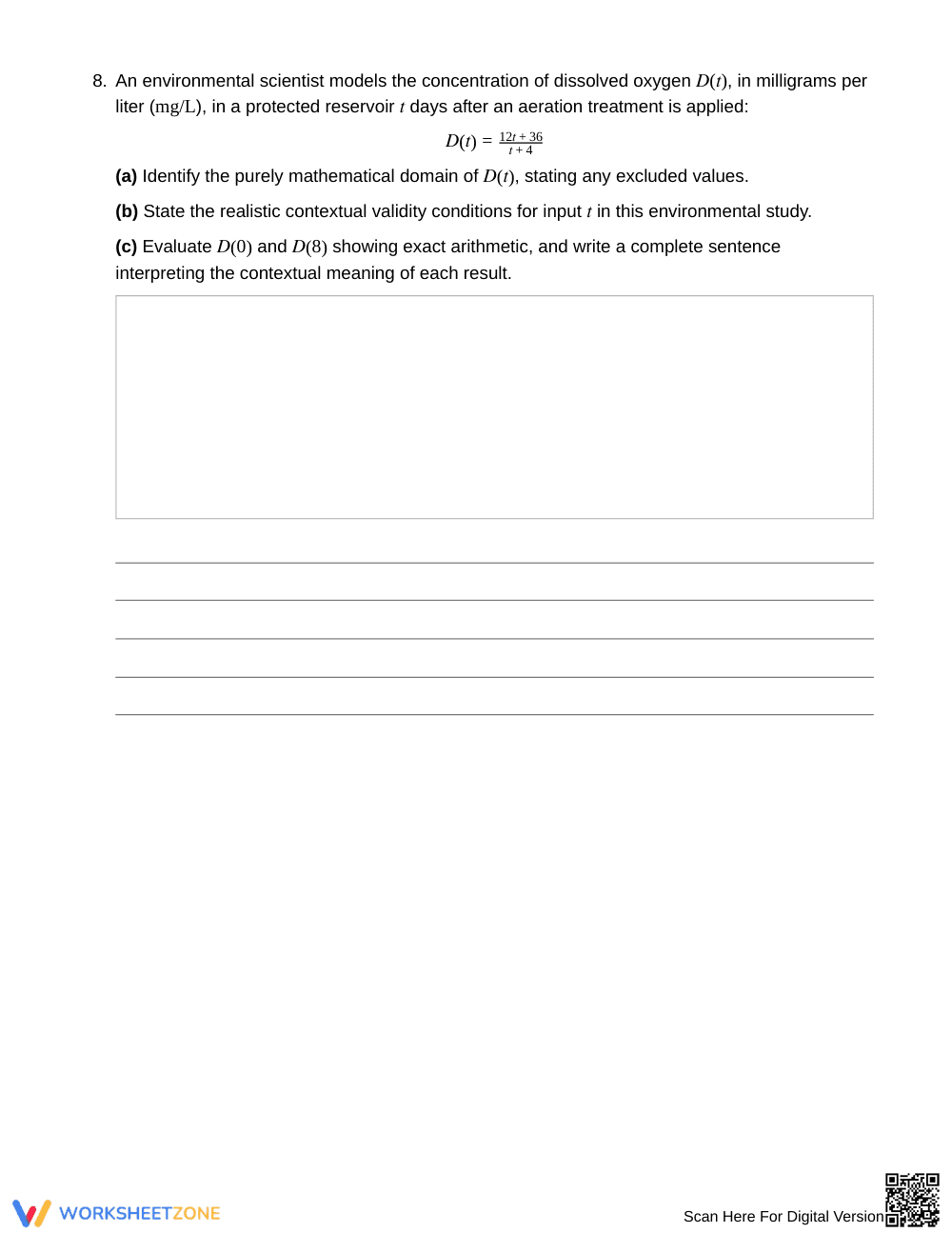 Essential Meaningful Inputs Worksheet | Grade 9 Algebra I - Page 5