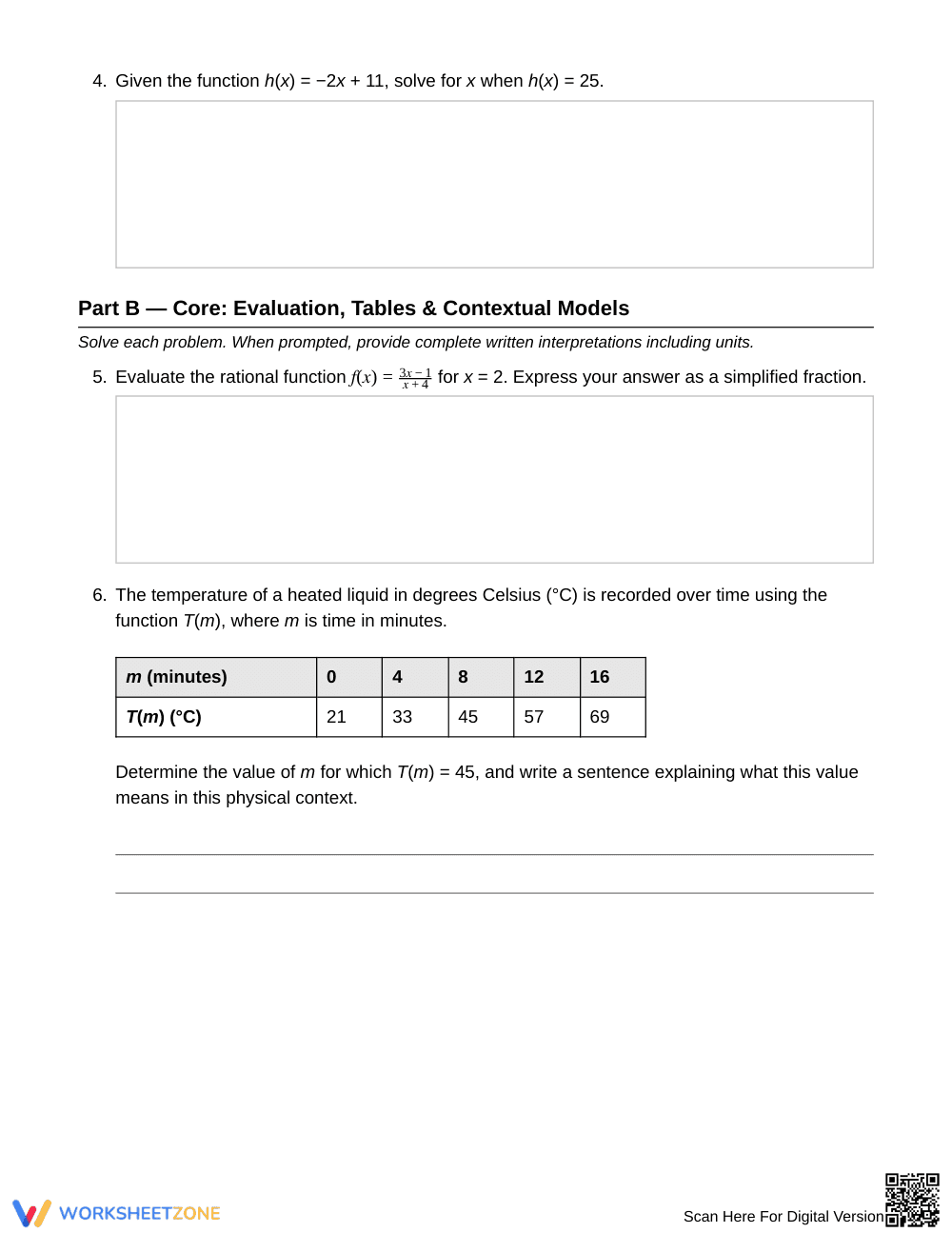 Essential Function Notation Worksheet | Grade 9 Algebra I - Page 2