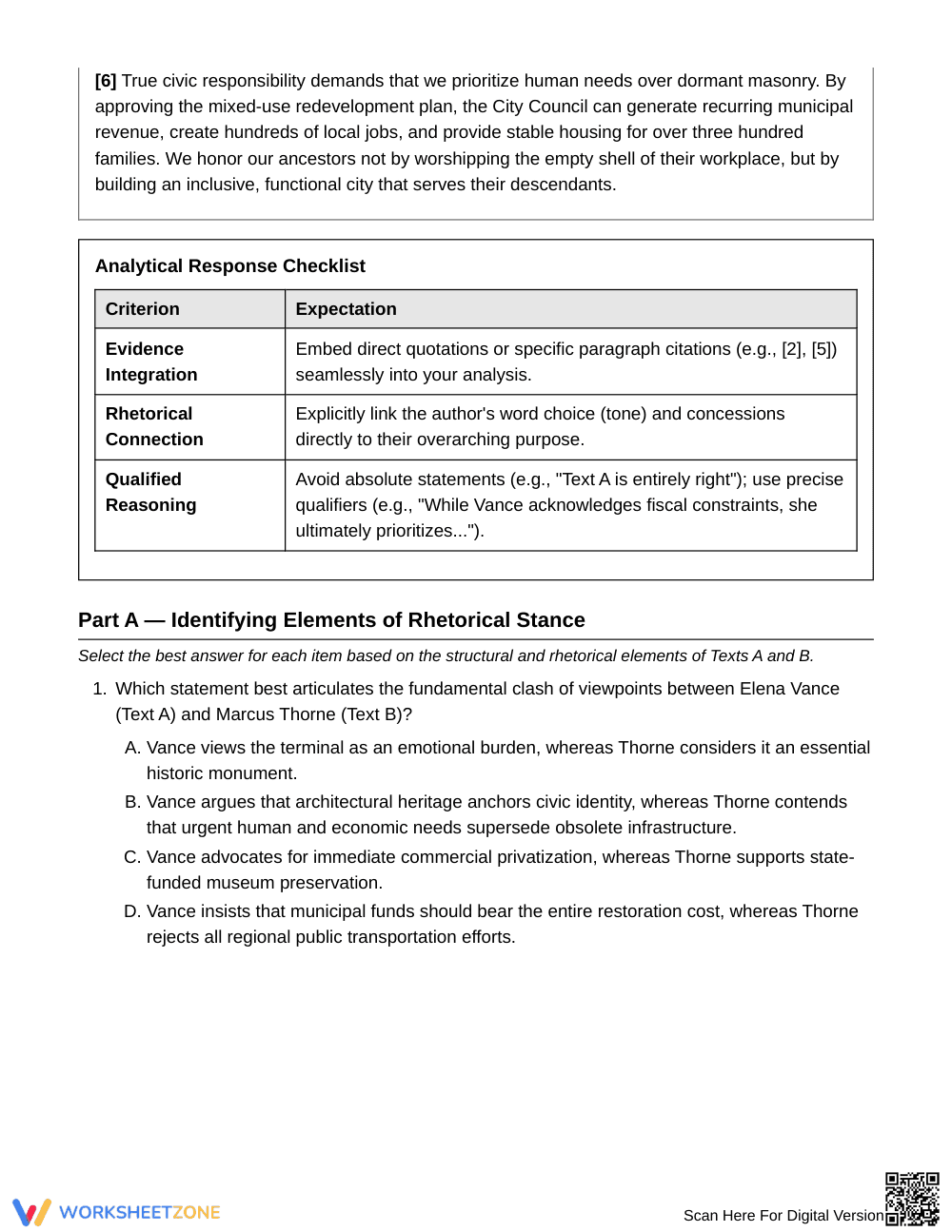 Free Tone Concessions Viewpoint Worksheet | Grade 9 - Page 3