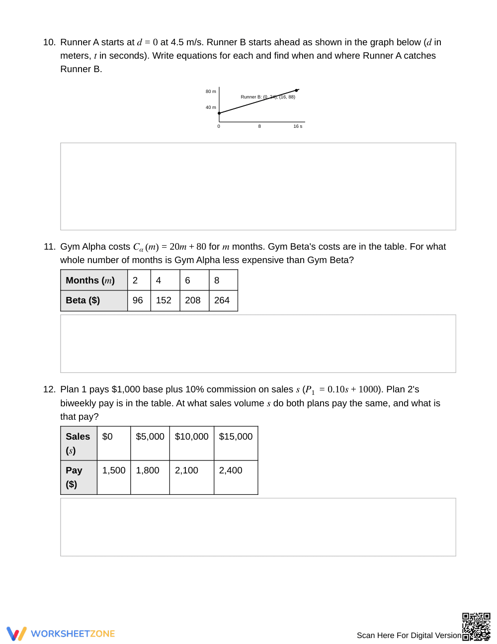 Guide Compare Linear Functions Worksheet | Grade 9 Algebra I - Page 4