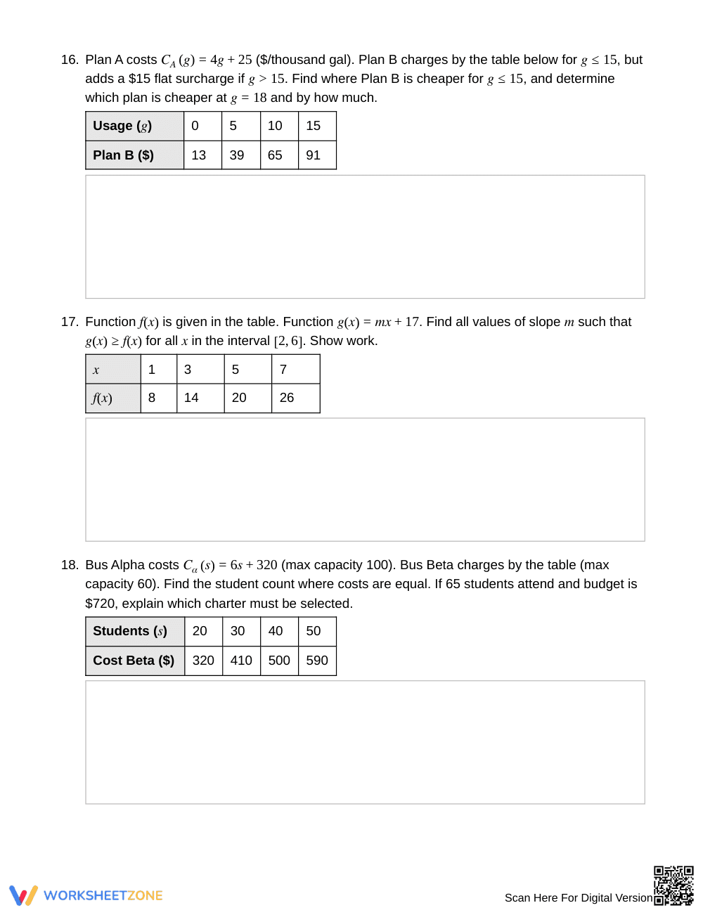 Guide Compare Linear Functions Worksheet | Grade 9 Algebra I - Page 6