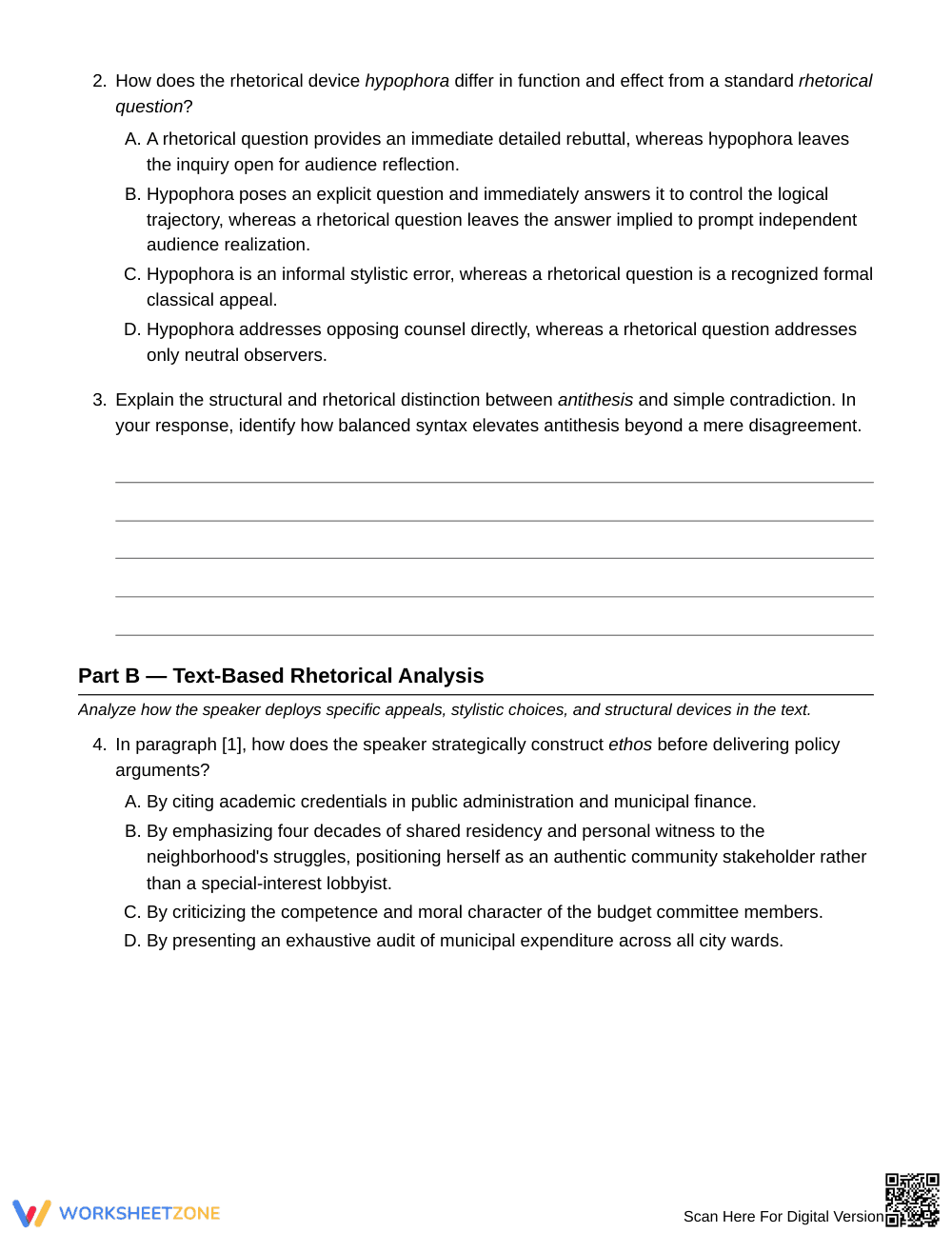 Essential Rhetorical Appeals Worksheet | Grade 10 English II - Page 3
